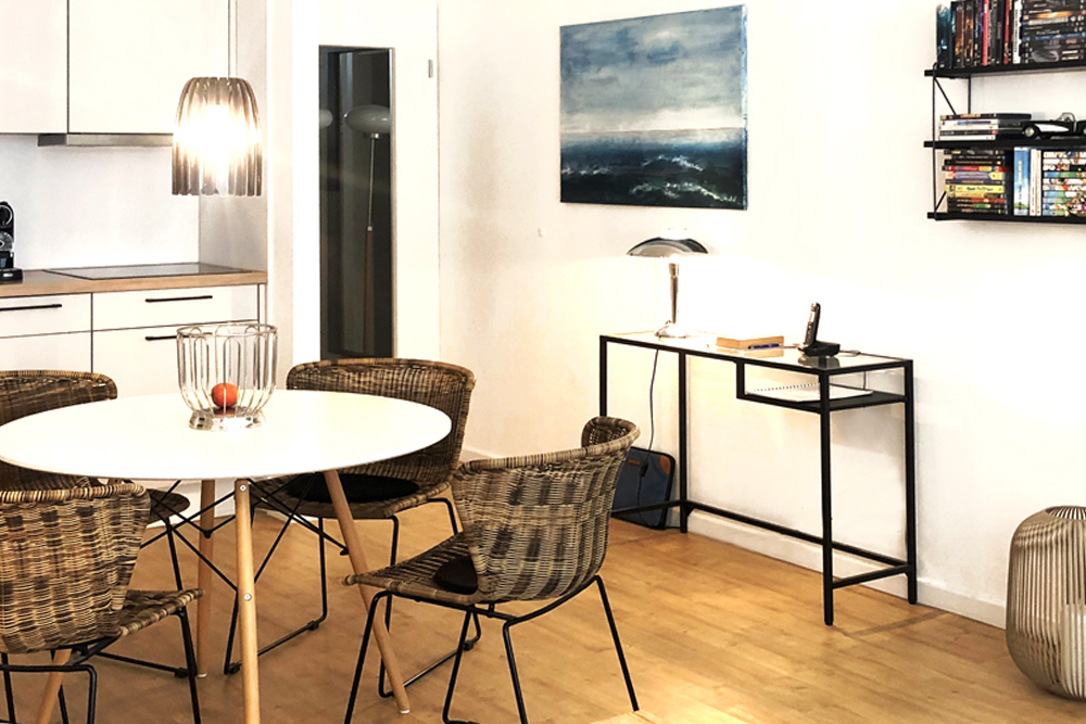 Esszimmerstimmung in der Ferienwohnung Bude17 im Seeschlösschen Grömitz